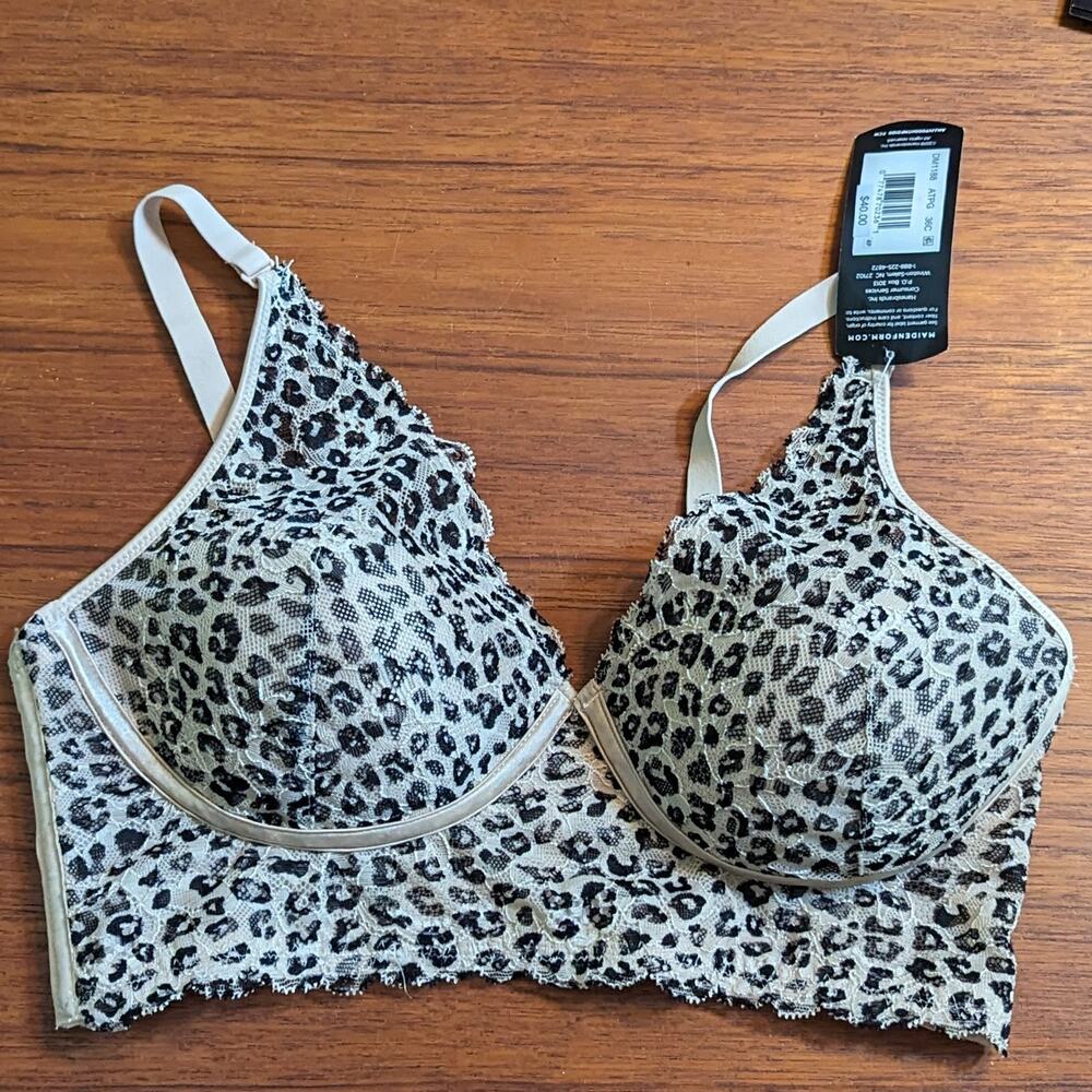NWT 36C Maidenform Bra Wireless Converts to Halter Animal Print
